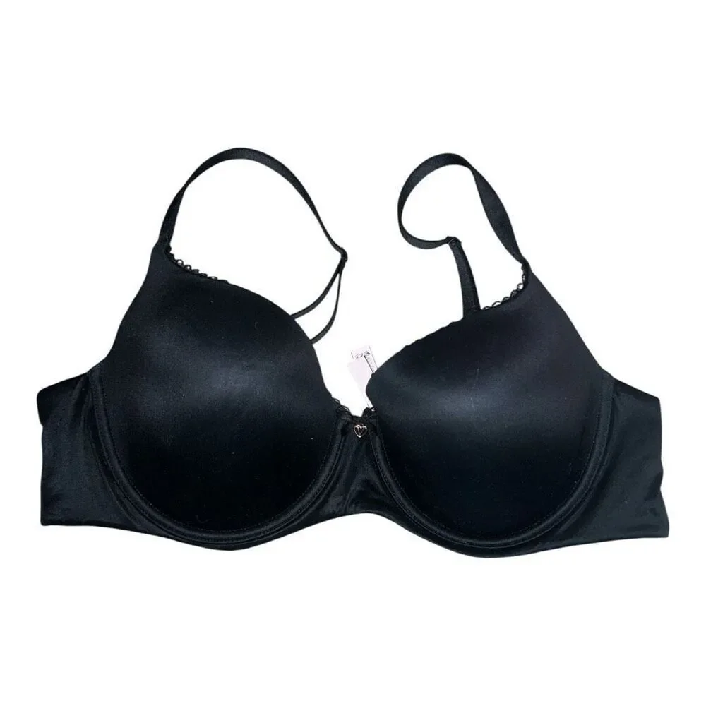 Victoria Secret Lightly Lined Smooth Demi Black Sz 40C Bra